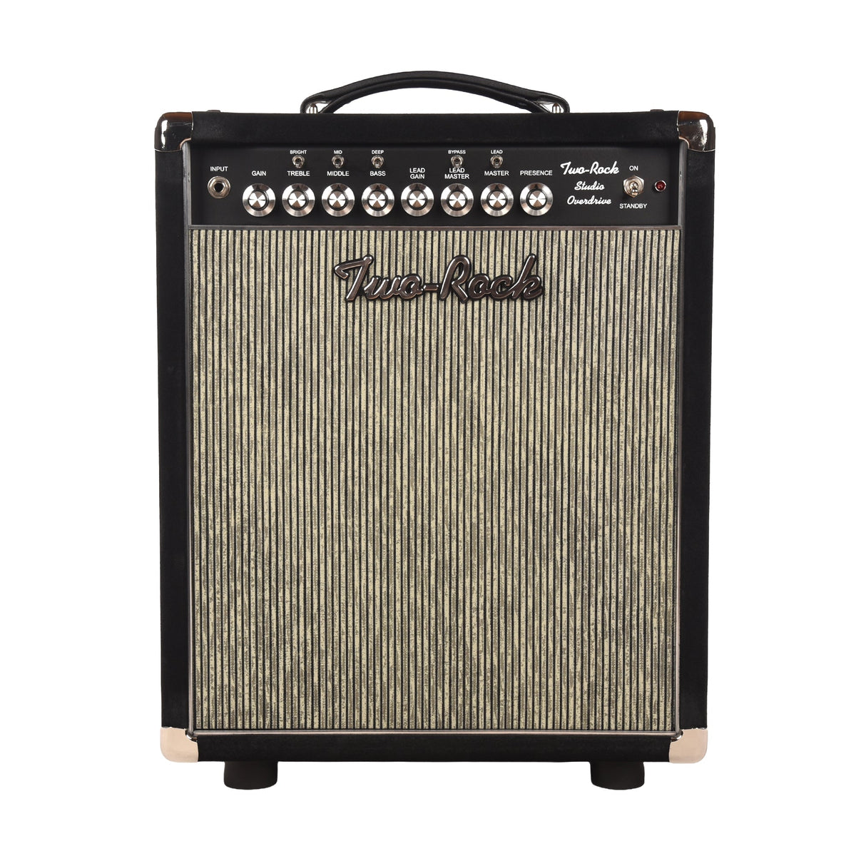 Two Rock Studio Overdrive 35w 2-Channel Tube Amp Combo Black Suede w/ Grey Pinstripe Cloth