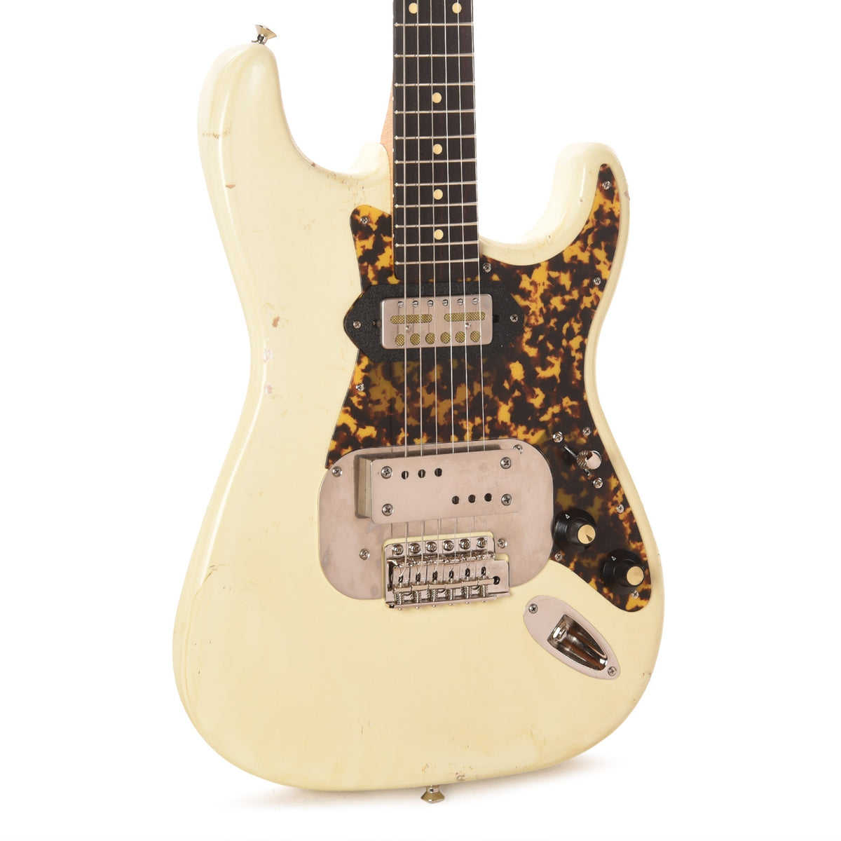 Waterslide S-Style Coodercaster Aged White Nitro w/ Mojo Lap Steel & Gold Foil Pickups
