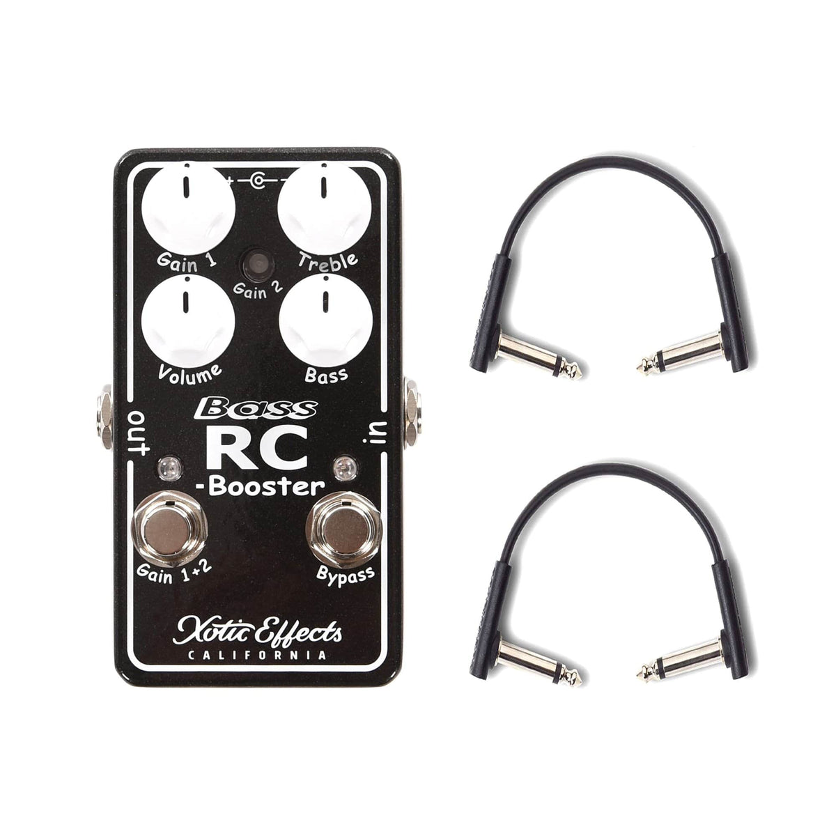 Xotic Bass RC Booster V2 w/(2) RockBoard Flat Patch Cables Bundle